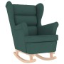 Silla mecedora de tela verde oscuro 74x90x102 cm de , Sillones - Ref: Foro24-4016924, Precio: 220,41 €, Descuento: %