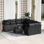 Conjunto de sofá de jardín 9 pcs Negro 55 x 55 x 37 cm