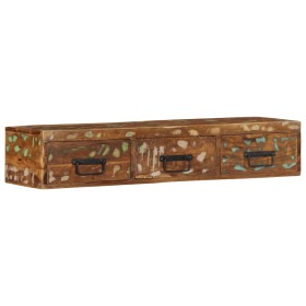 Mueble de TV de pared madera maciza reciclada 100x30x19 cm de , Almacenamiento para CD y DVD - Ref: Foro24-4017465, Precio: 1...