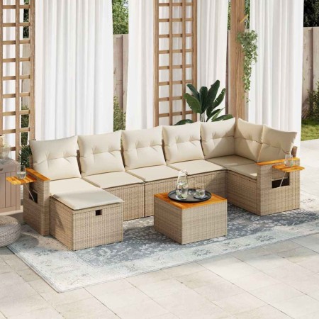 Set de sofás de jardín y cojines 8 piezas ratán sintético beige de , Conjuntos de jardín - Ref: Foro24-3325992, Precio: 548,7...