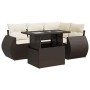 Set comedor de jardín 5 piezas y cojines ratán sintético marrón by , Garden sets - Ref: Foro24-3326634, Price: 418,41 €, Disc...