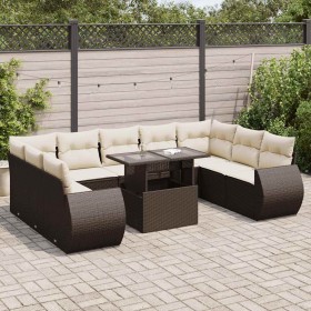 Set de sofás de jardín 10 pzas y cojines ratán sintético marrón by , Garden sets - Ref: Foro24-3326704, Price: 791,27 €, Disc...