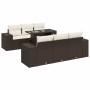 Juego de sofás de jardín 7 piezas con cojines ratán PE marrón by , Garden sets - Ref: Foro24-3326744, Price: 567,64 €, Discou...