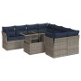 Set sofás jardín y cojines 9 pzas ratán sintético acacia gris von , Gartensets - Ref: Foro24-3326132, Preis: 711,12 €, Rabatt: %
