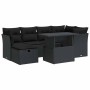 Set de sofás de jardín 7 pzas con cojines ratán sintético negro by , Garden sets - Ref: Foro24-3327775, Price: 513,67 €, Disc...