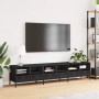 Mueble para TV acero laminado en frío negro 202x39x43,5 cm by , TV Furniture - Ref: Foro24-3307155, Price: 209,06 €, Discount: %