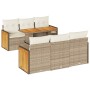 Set sofás jardín y cojines 7 pzas ratán sintético acacia beige by , Garden sets - Ref: Foro24-3327670, Price: 554,79 €, Disco...