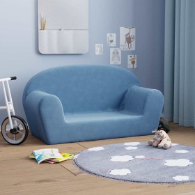 Sofá para niños de 2 plazas de felpa suave azul von , Baby- und Kleinkindmöbel - Ref: Foro24-356990, Preis: 46,52 €, Rabatt: %