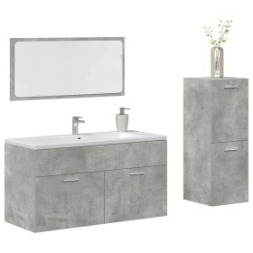 Set muebles de baño 2 piezas madera contrachapada gris hormigón by , Bathroom furniture - Ref: Foro24-3324872, Price: 112,76 ...