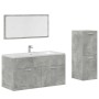 Set muebles de baño 2 piezas madera contrachapada gris hormigón