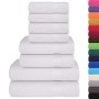 Juego de toallas 8 piezas 100% algodón blanco 360 gsm by , Toallas de baño y manoplas - Ref: Foro24-137061, Price: 34,91 €, D...