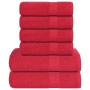 Juego de toallas 6 piezas 100% algodón rojo 360 gsm de , Toallas de baño y manoplas - Ref: Foro24-137089, Precio: 37,82 €, De...