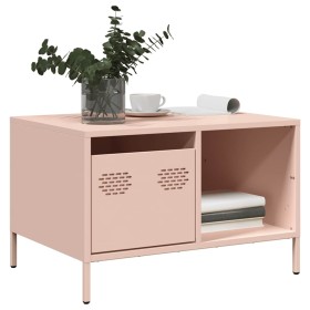 Mesa de centro acero laminado en frío rosa 68,5x50x43,5 cm by , Coffee table - Ref: Foro24-851281, Price: 73,06 €, Discount: %