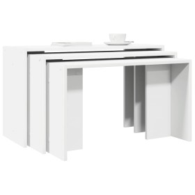 Mesas apilables 3 unidades madera contrachapada blanco von , Seitentische - Ref: Foro24-858533, Preis: 57,57 €, Rabatt: %