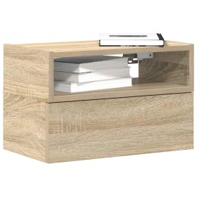 Mesita de noche de pared color roble ahumado 45x26x28,5 cm von , Nachttische - Ref: Foro24-858600, Preis: 41,64 €, Rabatt: %