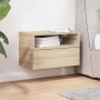 Mesita de noche de pared color roble ahumado 45x26x28,5 cm by , Nightstands - Ref: Foro24-858600, Price: 41,78 €, Discount: %