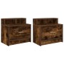 Mesillas de noche con cajón 2 uds roble ahumado 51x31x47 cm by , Nightstands - Ref: Foro24-858677, Price: 66,05 €, Discount: %