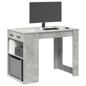 Escritorio con cajón estante madera contrachapada gris hormigón von , Küchen- und Esstische - Ref: Foro24-858689, Preis: 93,1...