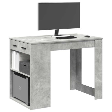 Escritorio con cajón estante madera contrachapada gris hormigón von , Küchen- und Esstische - Ref: Foro24-858689, Preis: 93,1...