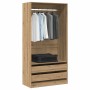 Armario de madera de ingeniería roble artesanal 100x50x200 cm