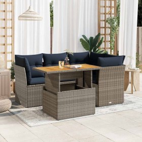 Juego de sofás jardín con cojines 5 pzas ratán sintético gris by , Garden sets - Ref: Foro24-3326924, Price: 420,62 €, Discou...