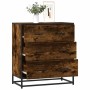 Aparador madera ingeniería y metal roble ahumado 68x35x76 cm by , Sideboards - Ref: Foro24-848971, Price: 91,68 €, Discount: %