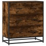 Aparador madera ingeniería y metal roble ahumado 68x35x76 cm by , Sideboards - Ref: Foro24-848971, Price: 91,68 €, Discount: %