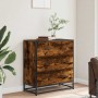 Aparador madera ingeniería y metal roble ahumado 68x35x76 cm de , Aparadores - Ref: Foro24-848971, Precio: 91,58 €
