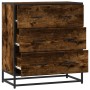 Aparador madera ingeniería y metal roble ahumado 68x35x76 cm by , Sideboards - Ref: Foro24-848971, Price: 91,68 €, Discount: %