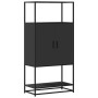 Aparador alto madera de ingeniería y metal negro 68x35x139 cm by , Sideboards - Ref: Foro24-849039, Price: 102,23 €, Discount: %