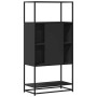 Aparador alto madera de ingeniería y metal negro 68x35x139 cm by , Sideboards - Ref: Foro24-849039, Price: 102,23 €, Discount: %