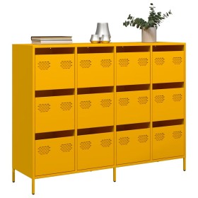 Aparador acero laminado en frío amarillo mostaza 135x39x103,5cm de , Aparadores - Ref: Foro24-3307176, Precio: 301,93 €, Desc...