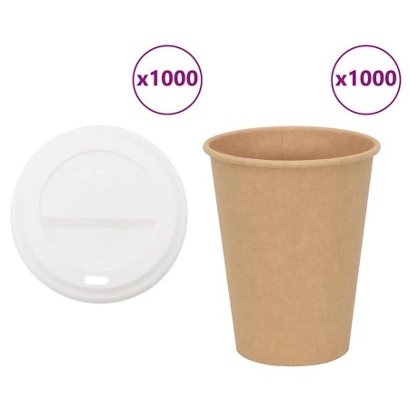 Vasos de café de papel con tapa 1000 uds 12oz 300ml de , Vasos desechables - Ref: Foro24-3325221, Precio: 145,76 €, Descuento: %