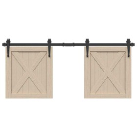 Kit de puerta corredera de armario acero carbono 122 cm de , Accesorios de bricolaje - Ref: Foro24-4009682, Precio: 29,52 €, ...