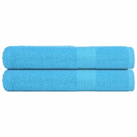 Toallas de sauna 2 uds 100% algodón turquesa 80x200 cm 360 gsm
