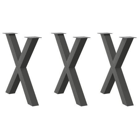 Patas para mesa de comedor en forma de X 3 uds antracita acero by , Table legs - Ref: Foro24-4012994, Price: 149,27 €, Discou...