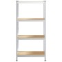 Estantería de acero y MDF 80x40x160 cm plateado de , Estanterías industriales - Ref: Foro24-4016932, Precio: 39,80 €