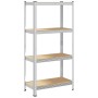 Estantería de acero y MDF 80x40x160 cm plateado von , Industrieregale - Ref: Foro24-4016932, Preis: 40,31 €, Rabatt: %