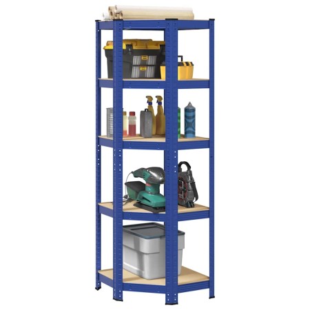 Estantería esquina 5 niveles madera contrachapada y acero azul von , Industrieregale - Ref: Foro24-4016945, Preis: 52,09 €, R...