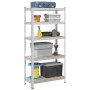 Estantería almacenaje 5 niveles contrachapada y acero plata de , Estanterías industriales - Ref: Foro24-4016947, Precio: 44,37 €