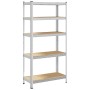 Estantería almacenaje 5 niveles contrachapada y acero plata de , Estanterías industriales - Ref: Foro24-4016947, Precio: 44,37 €