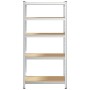 Estantería almacenaje 5 niveles contrachapada y acero plata de , Estanterías industriales - Ref: Foro24-4016947, Precio: 44,37 €