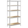 Estantería almacenaje 5 niveles contrachapada y acero plata de , Estanterías industriales - Ref: Foro24-4016947, Precio: 44,37 €