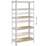 Estantería almacenaje 5 niveles contrachapada y acero plata de , Estanterías industriales - Ref: Foro24-4016947, Precio: 44,37 €