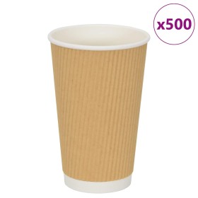 Tazas de café de papel 500 uds 16oz 400ml marrón de , Vasos desechables - Ref: Foro24-4102801, Precio: 81,65 €, Descuento: %