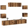 Conjunto de mueble de TV 7 piezas montado la pared madera vieja de , Muebles TV - Ref: Foro24-3329209, Precio: 222,12 €, Desc...