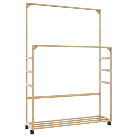 Perchero con estantes y ruedas 90x35x155 cm bambú von , Kommoden-Organizer und Bar-Kleiderbügel - Ref: Foro24-4008916, Preis:...