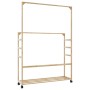 Perchero con estantes y ruedas 90x35x155 cm bambú von , Kommoden-Organizer und Bar-Kleiderbügel - Ref: Foro24-4008916, Preis:...