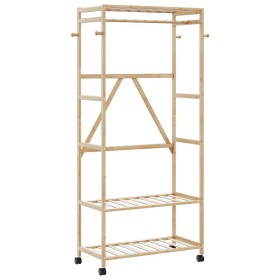 Perchero con estantes y ruedas 90x40x179,5 cm bambú by , Dresser Organizers and Bar Hangers - Ref: Foro24-4008921, Price: 71,...