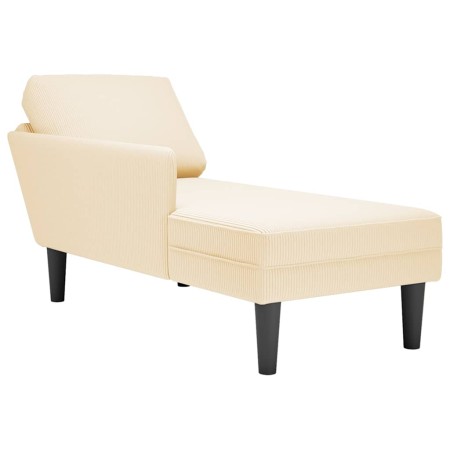 Chaise longue con cojín de tela de pana crema von , Tagesbetten - Ref: Foro24-4009817, Preis: 165,76 €, Rabatt: %